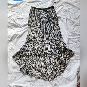 Leifsdottir Asymmetrical Graphic Print Silk Skirt